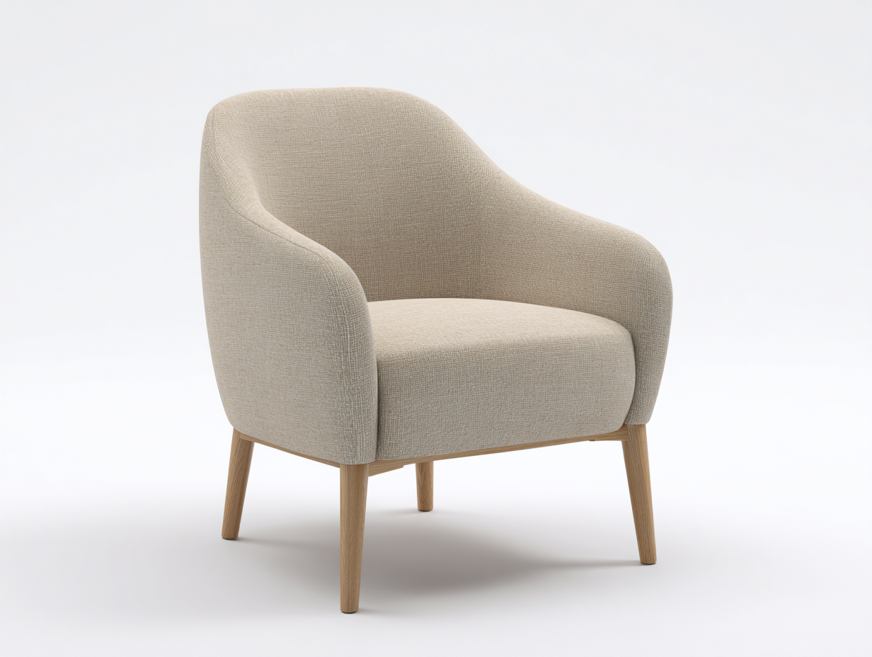 Armchair Fabric Upholstery 78x82x80 cm - Beige - Modern Lounge Design-Loftova