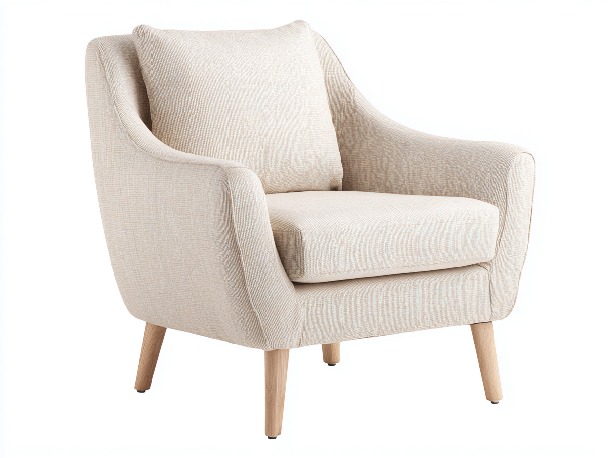 Armchairs fabric upholstered design 70x75x80 cm - beige - modern lounge seating style-Loftova
