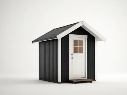 Tool Room outdoor tool room shed with pitched roof 180x150x210 cm - black-white - compact garden storage design-Frameete