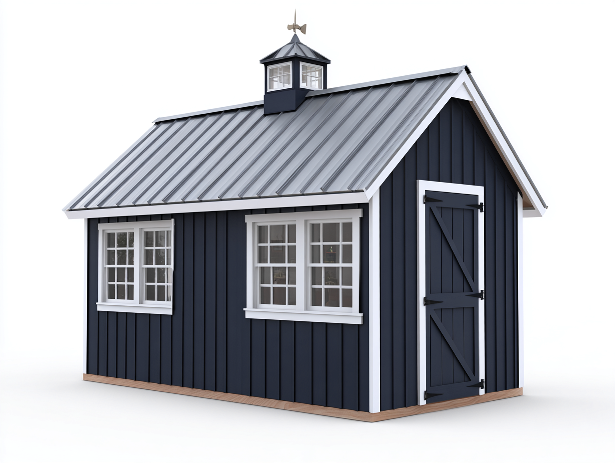 Tool Room wood and metal construction 260x200x240 cm - navy-white - classic outdoor design-Frameete