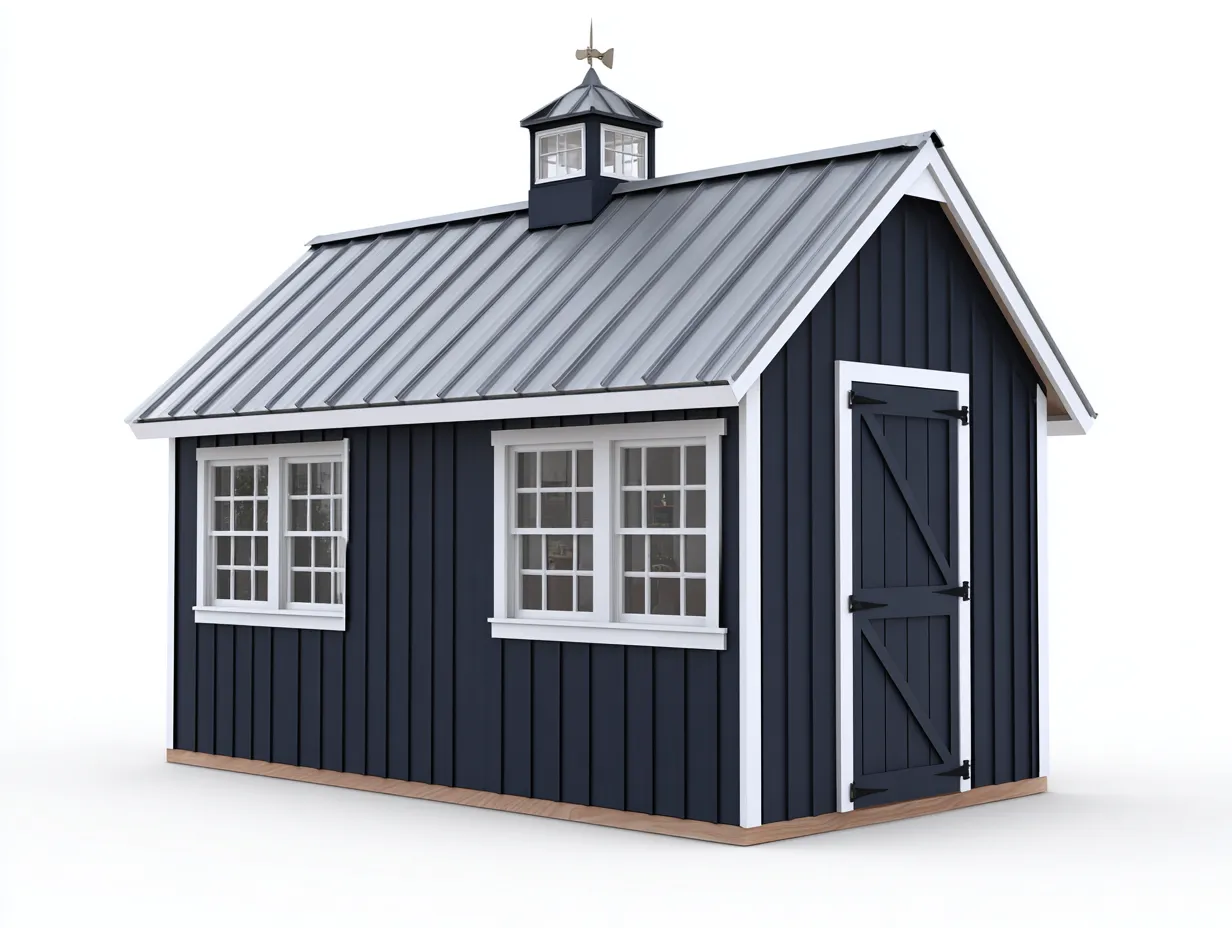 Tool Room wood and metal construction 260x200x240 cm - navy-white - classic outdoor design-Frameete