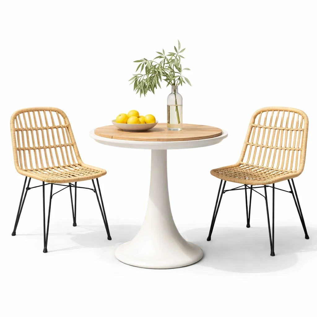 Round Pedestal Dining Table with Wood Top