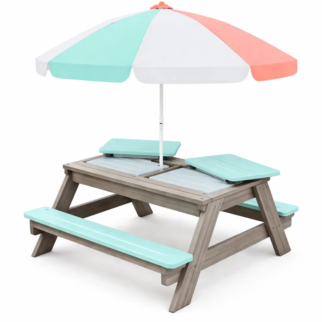 Wooden outdoor table and chair set