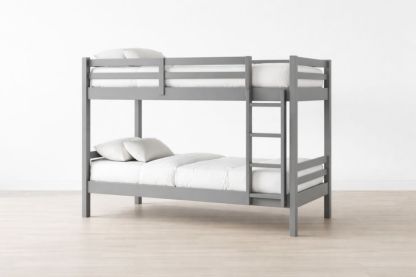 Gray Solid wood Bunk Bed Twin Size with Ladder