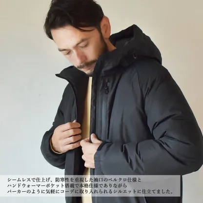 ダウンジャケット 中綿ジャケット メンズ ヒーターなし 撥水 防風 防寒着 軽量 冬用アウター 雪対応 冬コート アウトドア ブラック 黒 無地 シンプル カジュアル 通勤 通学 ダウンパーカー 大きいサイズ