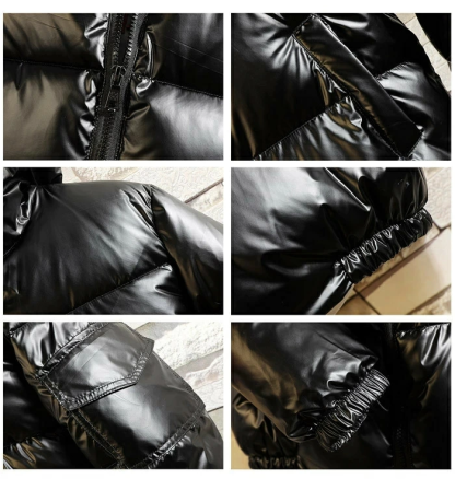 中綿 フード付き　ダウンジャケット メンズ ダウンコート　ショート丈 中綿ジャケット 厚手 光沢 アウター ファスナー 冬 防寒 防風 保温 紳士用