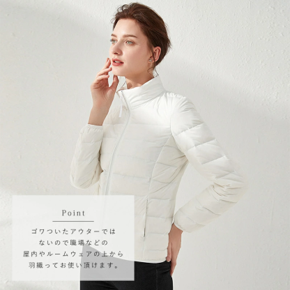 暖かいのにコンパクト◎大人女子にオススメのダウンジャケット♪ 上品 普段使い ライトダウン ショートダウン 軽い 学生 OL 通勤 通学 ゴルフ 防寒着 デイリー アウター 20代 30代 40代