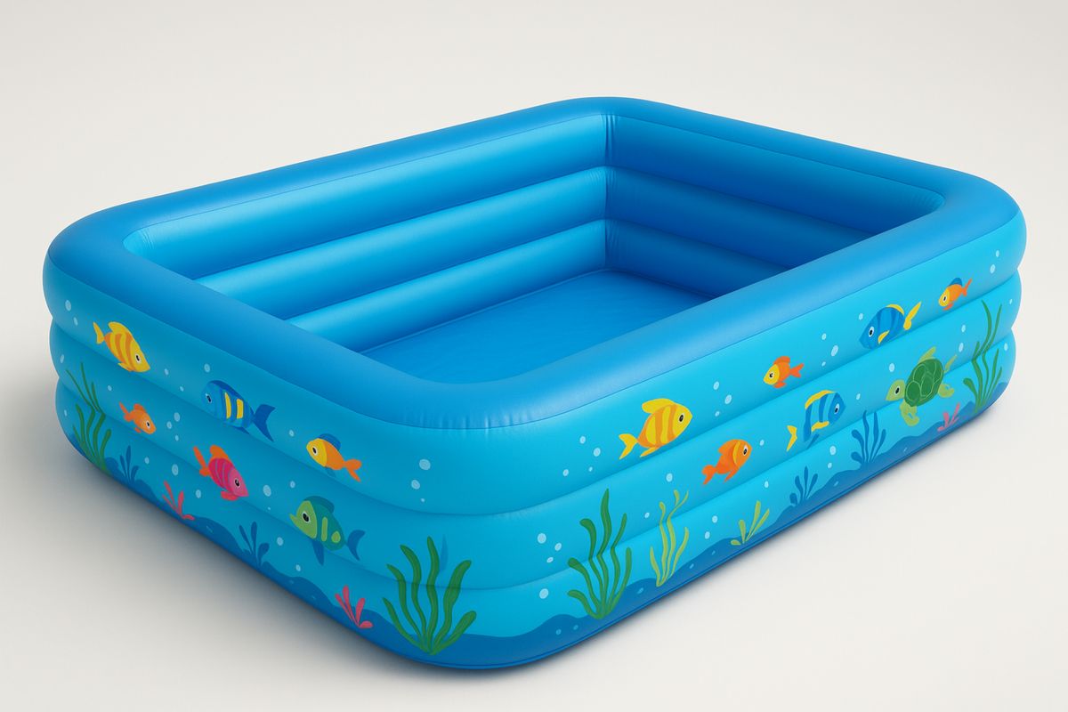 Inflatable Kids Pool PVC Blue 150x110x50 cm (L×W×H)-Habitatlumineux