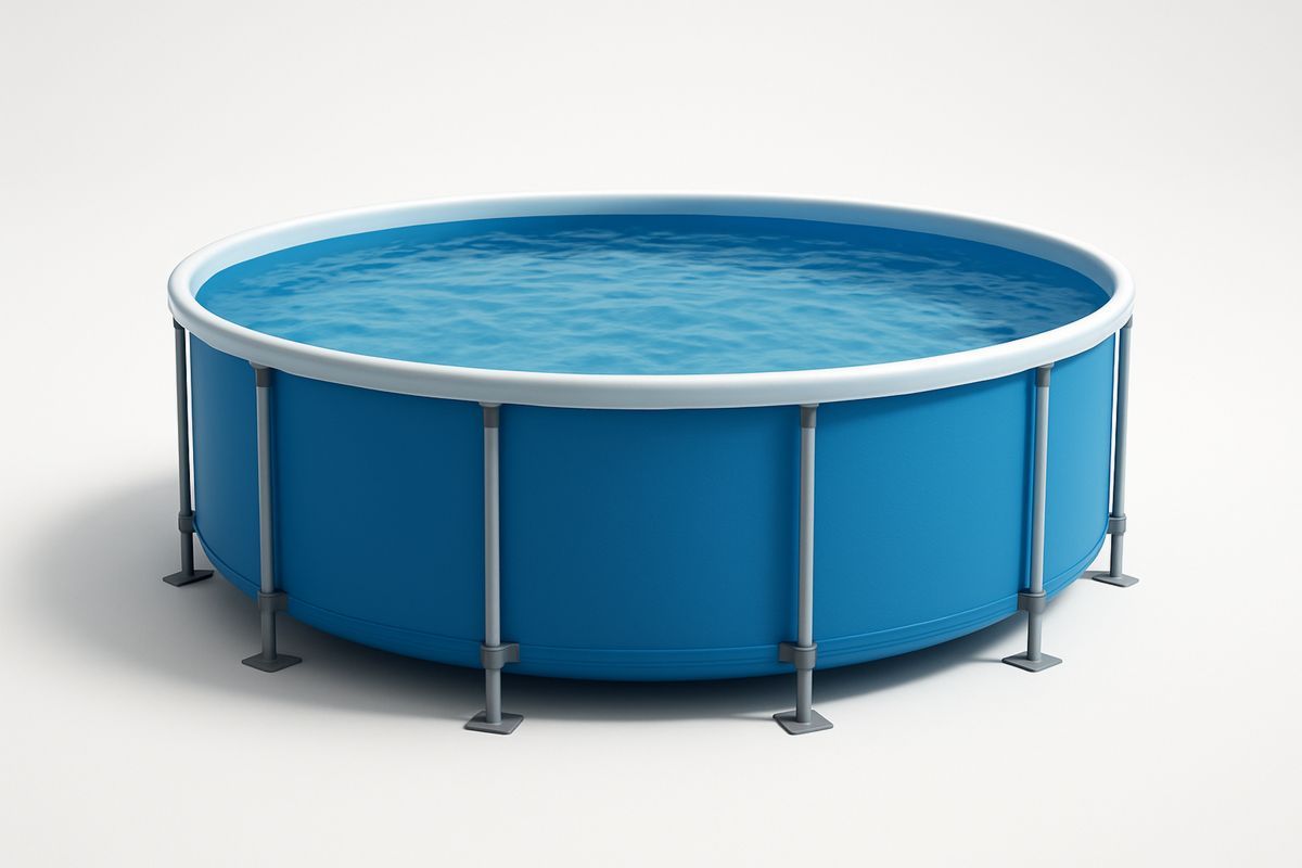 Circular Above Ground Pool Steel Frame PVC Liner Blue 300Øcm-Habitatlumineux