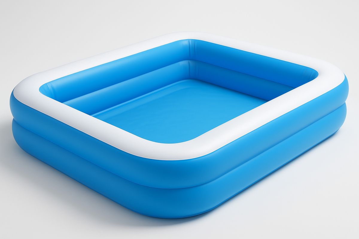 Inflatable Rectangular PVC Pool Blue and White 200(L)cm-Habitatlumineux