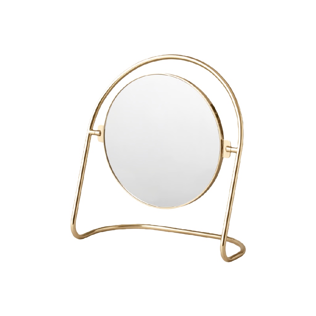 Gold Round Tabletop Vanity Mirror with Metal Stand-robertmargot.shop