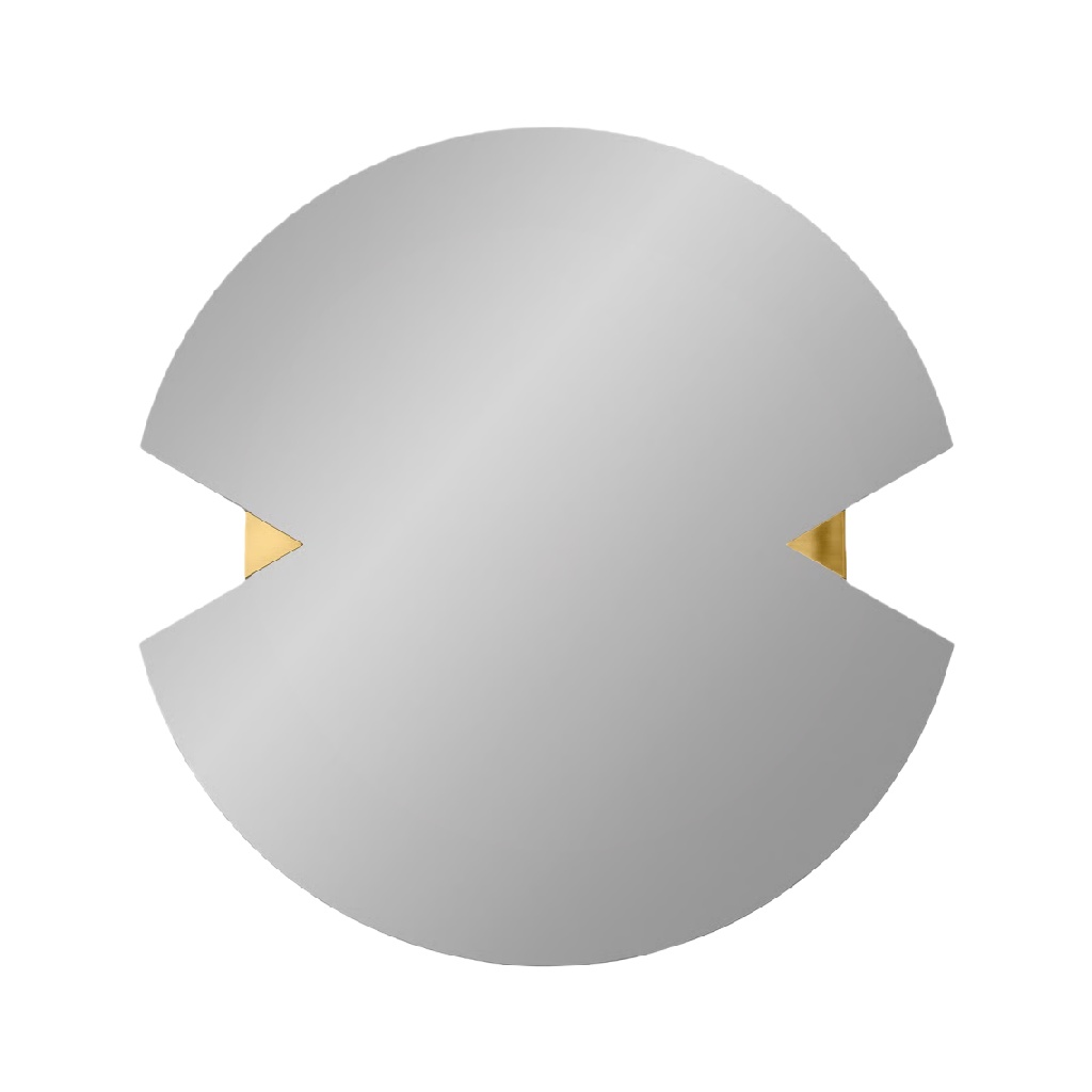 Espejo decorativo circular moderno, blanco con detalle dorado-robertmargot.shop