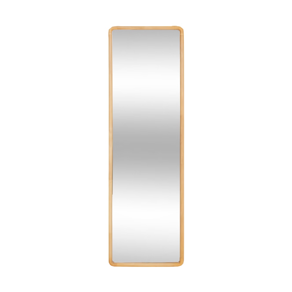 Rectangular Wooden Wall Mirror, Slim Vertical Design-robertmargot.shop
