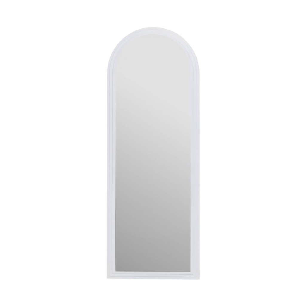 White Arched Wall Mirror, Minimal Slim Frame-robertmargot.shop