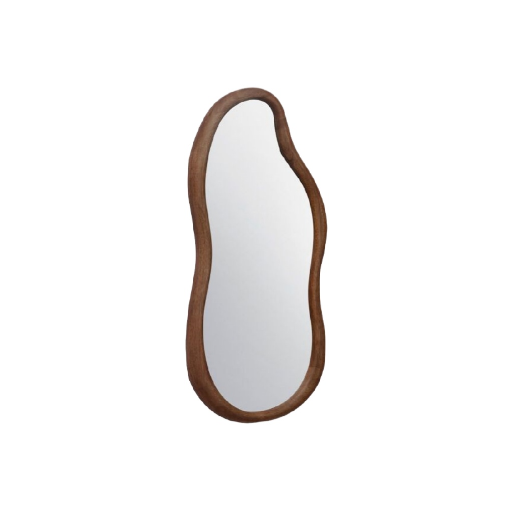 Espejo de Forma Orgánica con Marco de Madera-patriciascott.shop
