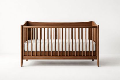Wooden Baby Crib with Mattress 135cm x 75cm x 95cm