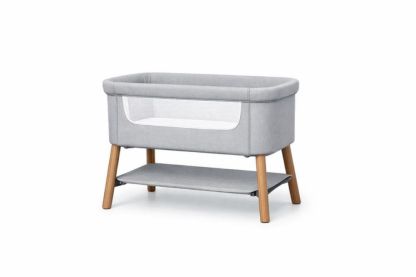 Baby Bassinet with Mesh Sides and Solid Wood Legs