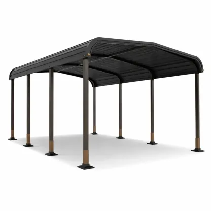 Carport Black Powder-Coated Metal 600x300x275 cm-SOFARIKA