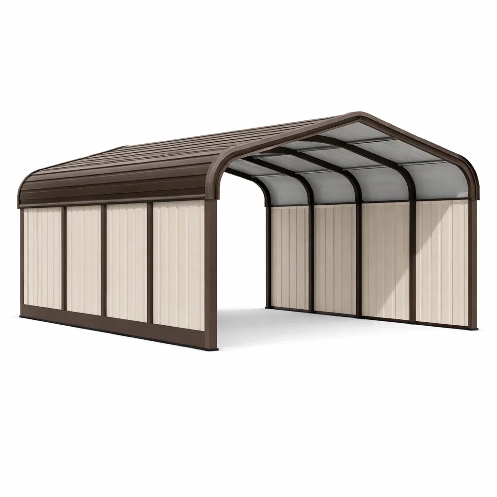 Carport Steel with Brown Cream Shelter-SOFARIKA