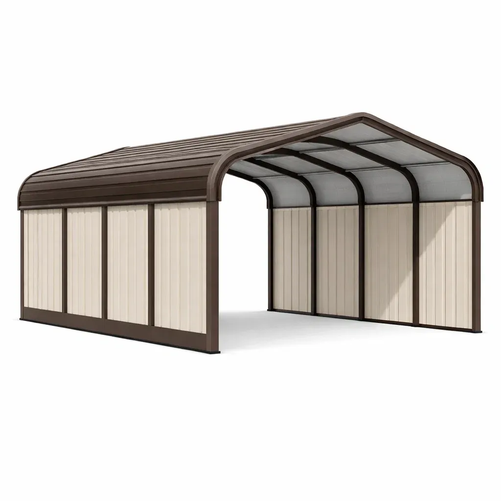 Carport Steel with Brown Cream Shelter-SOFARIKA