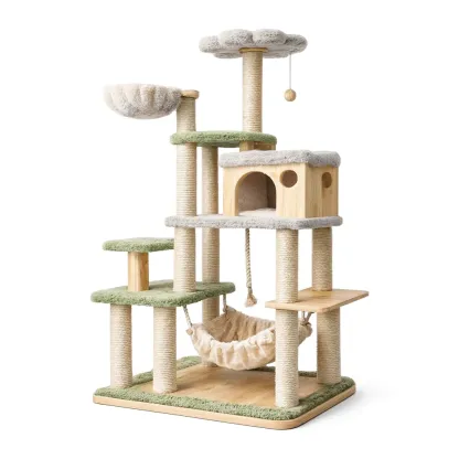 Cat tree Wooden with Plush and Sisal-SOFARIKA