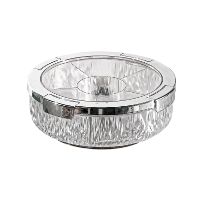 Glass snack and fruit plate with lid