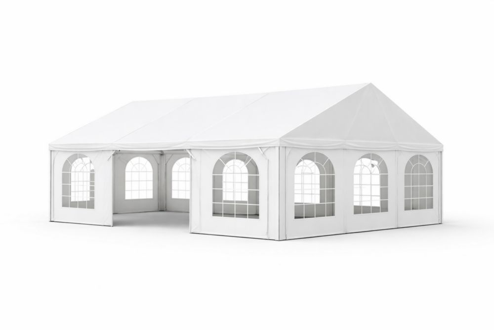 Large Outdoor Party Tent with Windows Galvanized Steel Frame 600cm x 300cm x 270cm