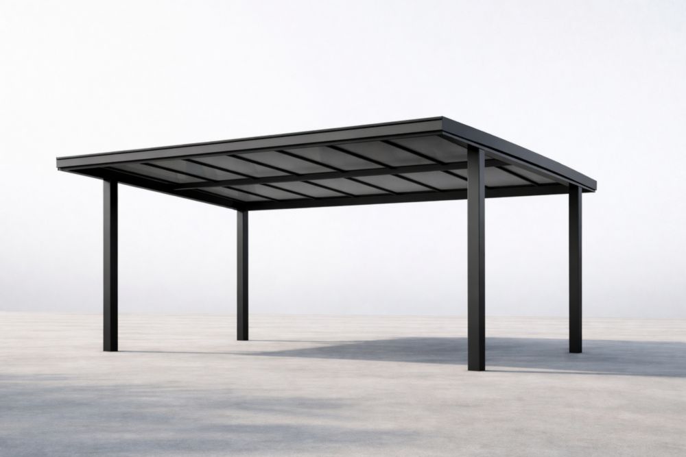 Aluminum Outdoor Carport Canopy Black 3m x 5m