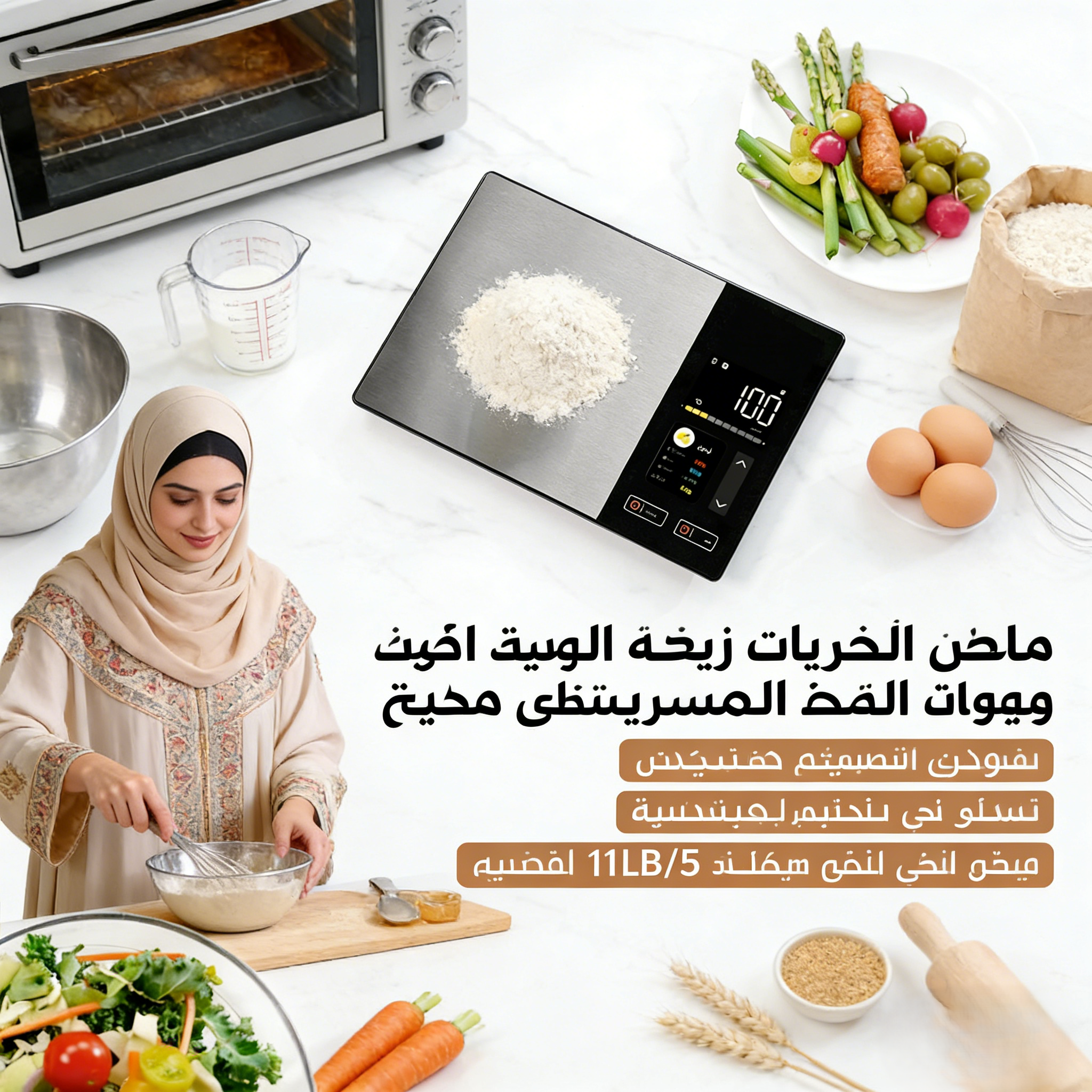 مقياس المطبخ الذكي الفولاذ المقاوم للصدأ الغذاء السعرات الحرارية البروتين الدهون الكربوهيدرات آلة حاسبة غذائية 11LB/5 كجم الوزن للطهي الصحي