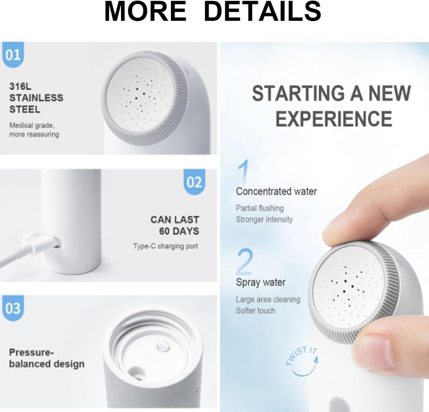 شطاف سفر كهربائي متنقل فاخر - 4 أوضاع رش 🌟 نظافة مثالية للسفر والطائرات والقطفر والطائرات والقطار والتخييم والمغامرات 🧳 توصيل سريع مجاني وعروض خاصة!