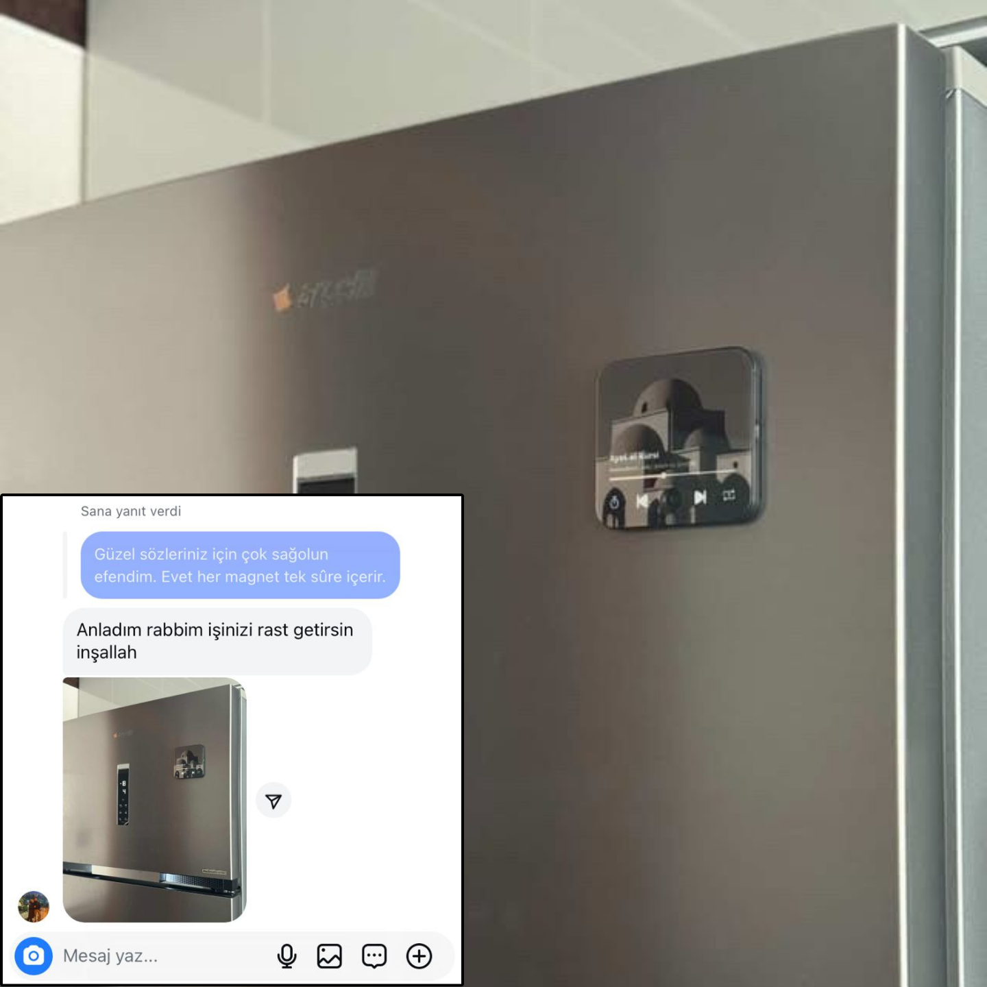 صندوق موسيقى مغناطيسي للثلاجة مع تشغيل القرآن الكريم