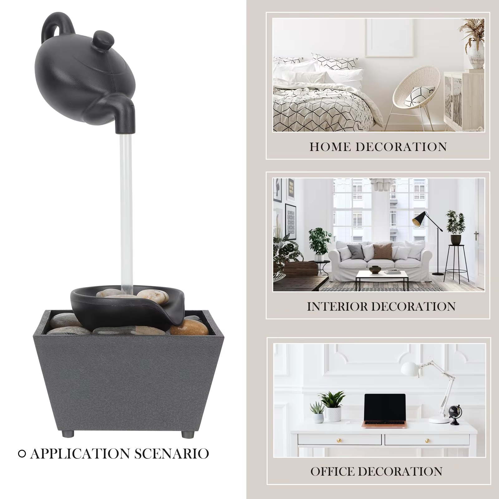 خصم %20 على مشترياتك-(يحتوي على حصى) خاصية مياه الشلال الكهربائية