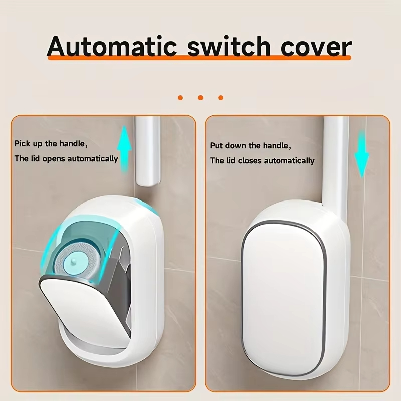 حر اليدين المتاح فرشاة المرحاض مجموعة حامل بلمسة واحدة الحائط مع عبوات عصا الحمام المرحاض نظافة فرش