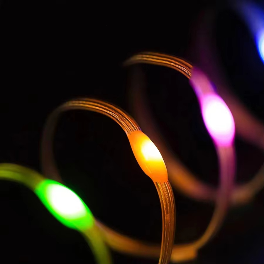 مصباح يدوي LED قابل لإعادة الشحن للتخييم ، ضوء محمول صغير ، خيمة ، إضاءة ملونة ، في الهواء الطلق ، ضوء 1 سلسلة خفيفة بطول 20 مترًا