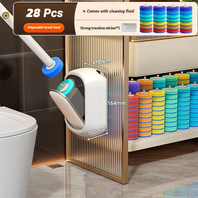 حر اليدين المتاح فرشاة المرحاض مجموعة حامل بلمسة واحدة الحائط مع عبوات عصا الحمام المرحاض نظافة فرش