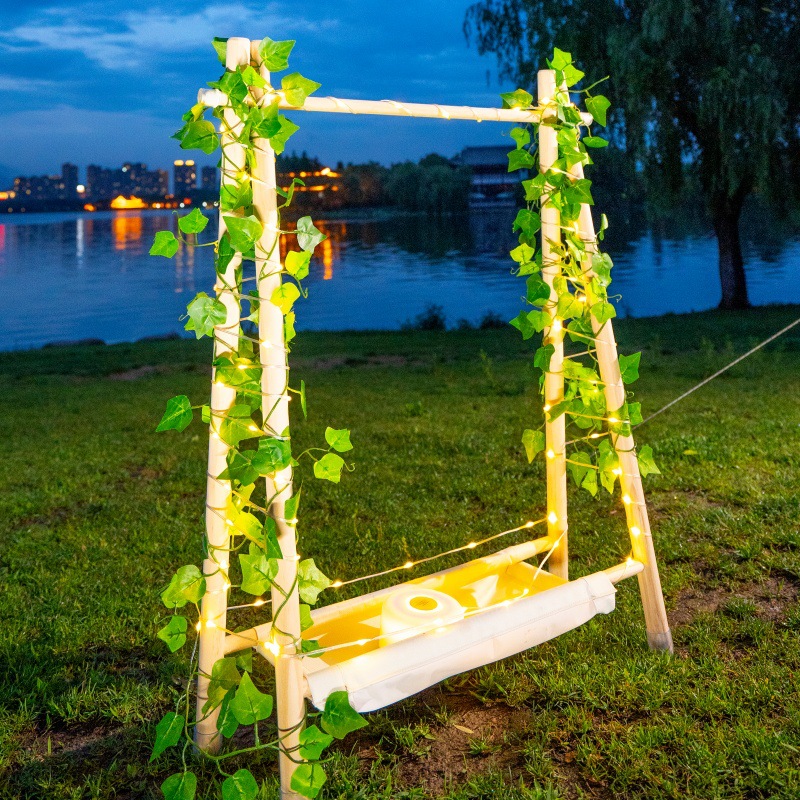 مصباح يدوي LED قابل لإعادة الشحن للتخييم ، ضوء محمول صغير ، خيمة ، إضاءة ملونة ، في الهواء الطلق ، ضوء 1 سلسلة خفيفة بطول 20 مترًا