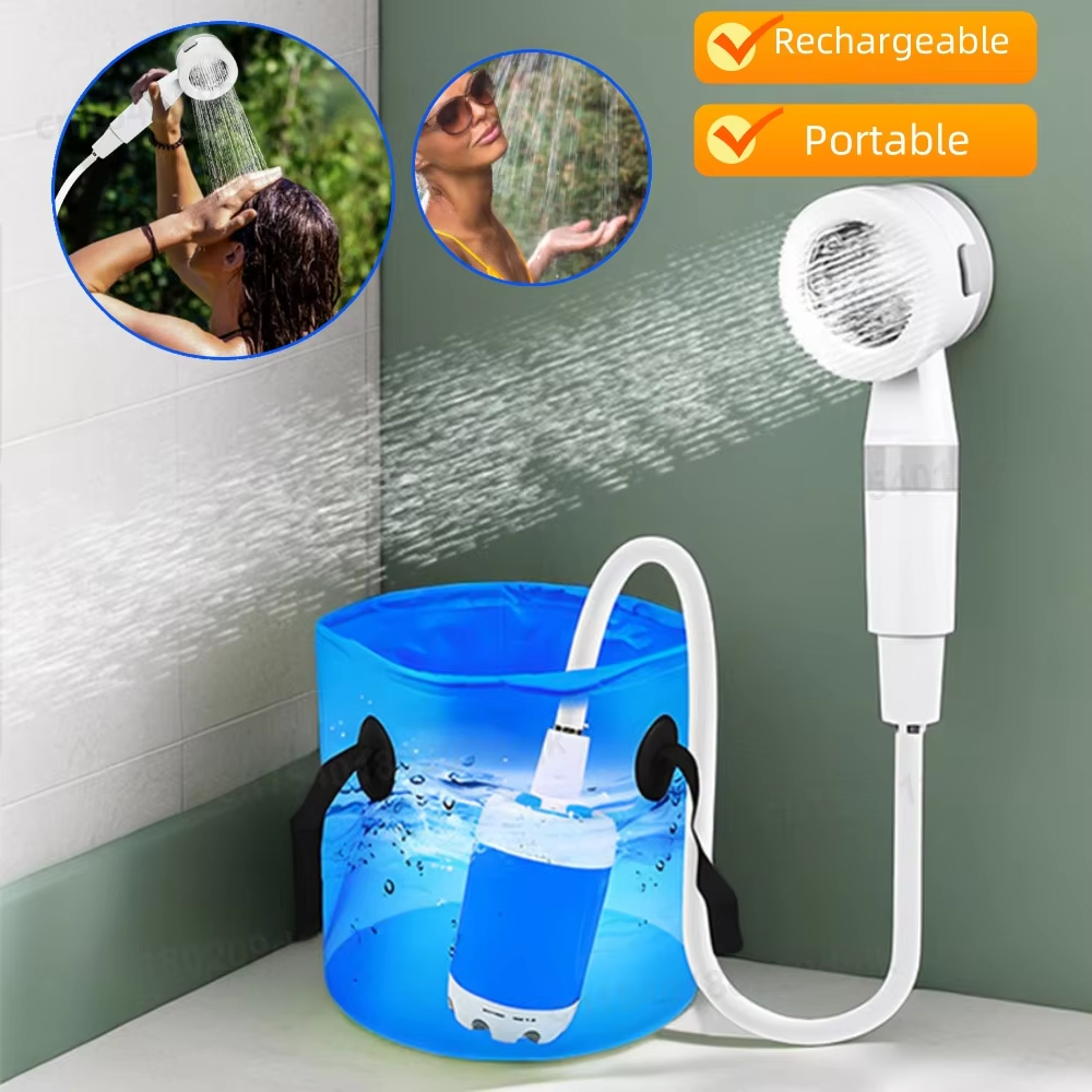 مضخة دش للتخييم في الهواء الطلق مع شاشة رقمية 5000 مللي أمبير في الساعة مضخة دش كهربائية قابلة لإعادة الشحن للتخييم على الشاطئ