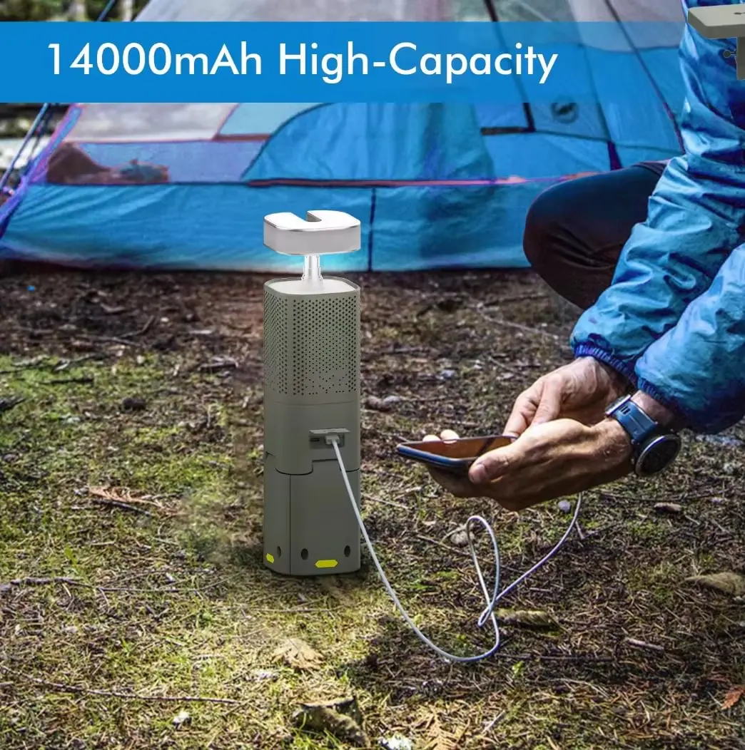 فانوس تخييم 2025 الجديد قابل للطي وشحن USB 🏕️✨   محمول بقاعدة قوية وحامل للمكشات والطلعات البرية! 🌟🚀