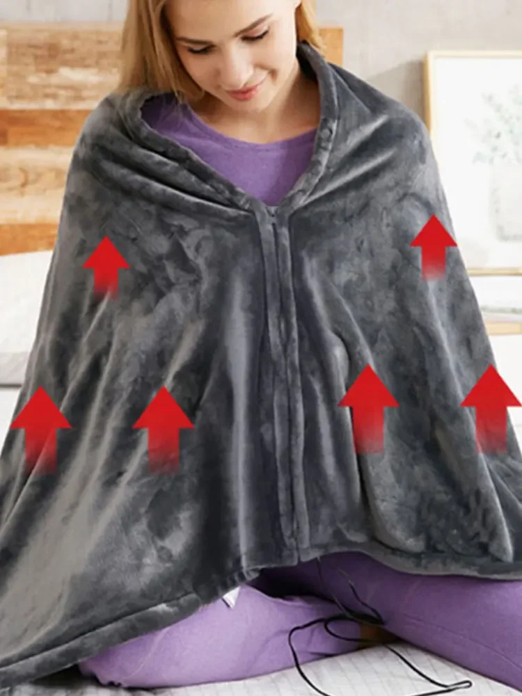 حار USB بطانية تسخين كهربائي 3 مستويات التدفئة الصوف بطانية تدفئة يمكن ارتداؤها التدفئة اللفة بطانية للمنزل والمكتب