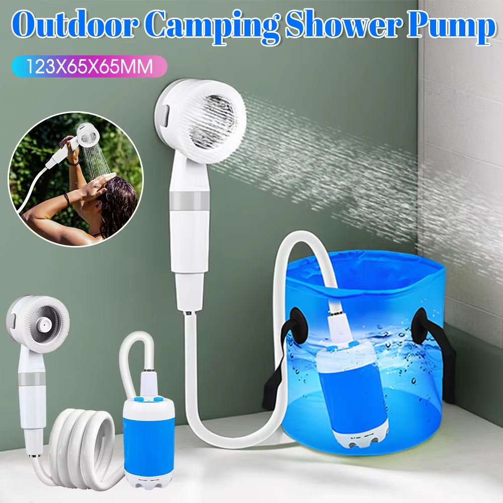 مضخة دش للتخييم في الهواء الطلق مع شاشة رقمية 5000 مللي أمبير في الساعة مضخة دش كهربائية قابلة لإعادة الشحن للتخييم على الشاطئ