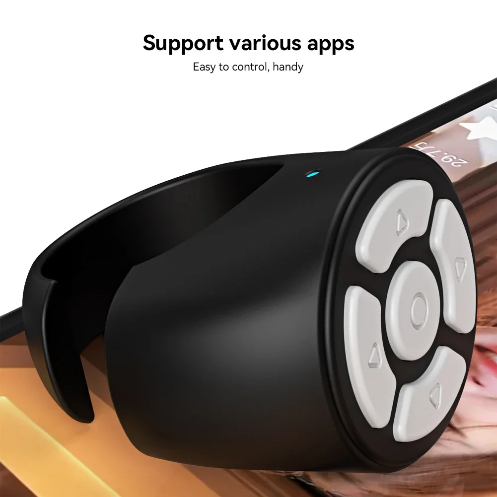 إصبع التحكم عن بعد التمرير الدائري ، عصا سيلفي ، كاميرا بلوتوث متوافقة ، تيكتوكس ، الهاتف المحمول ، الفيديو