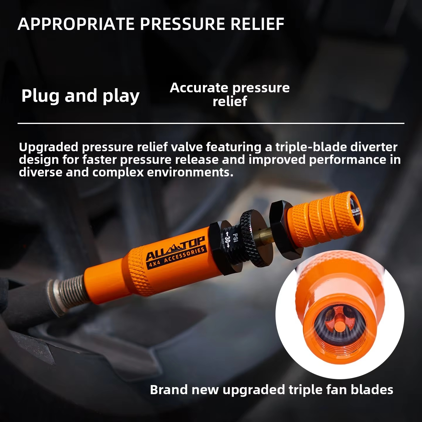 أداة انكماش الإطارات على الطرق الوعرة في الصحراء من ALLTOP، صمام انكماش سريع لإطارات السيارة، أداة تحرير الضغط التلقائي، ملحقات السيارات