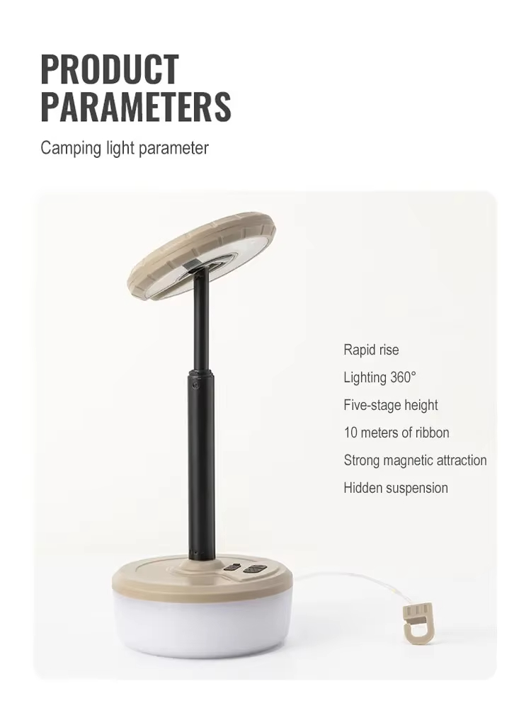 شريط إضاءة LED رباعي الرؤوس للتخييم، بطول 10 أمتار، مقاوم للماء، قابل لإعادة التدوير، شريط إضاءة، لتزيين الحديقة الخارجية