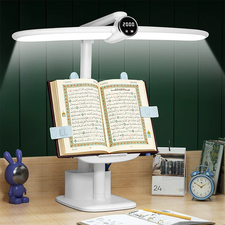 خصم 20% على المشتريات-ستاند للقراءة مع اضاءه و ساعه 📖 مناسب جداً لقراءة القرآن 📿