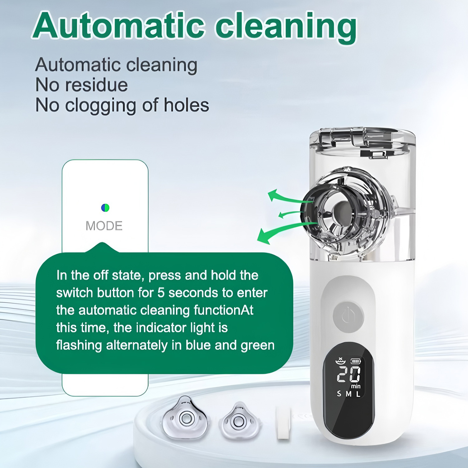 أحدث جهاز تنفس طبي 2026 ببطارية قابلة للشحن وشاشة LED ذكية - هادئ وسهل الحمل للكبار والصغار