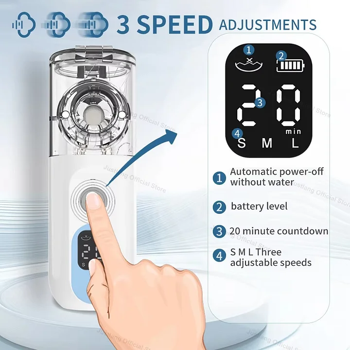 أحدث جهاز تنفس طبي 2026 ببطارية قابلة للشحن وشاشة LED ذكية - هادئ وسهل الحمل للكبار والصغار