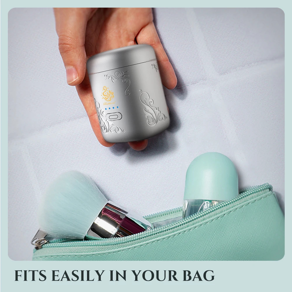 مبخرة إلكترونية صغيرة، مزودة بشاشة عرض للطاقة، قابلة لإعادة الشحن عبر منفذ USB، مع علبة هدايا للبخور