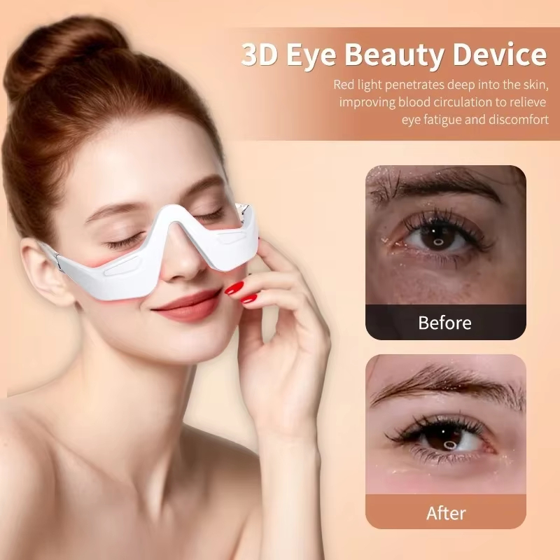 جهاز تدليك العين بتقنية العلاج بالضوء الأحمر لتخفيف الهالات السوداء والانتفاخات والتجاعيد وإجهاد العين