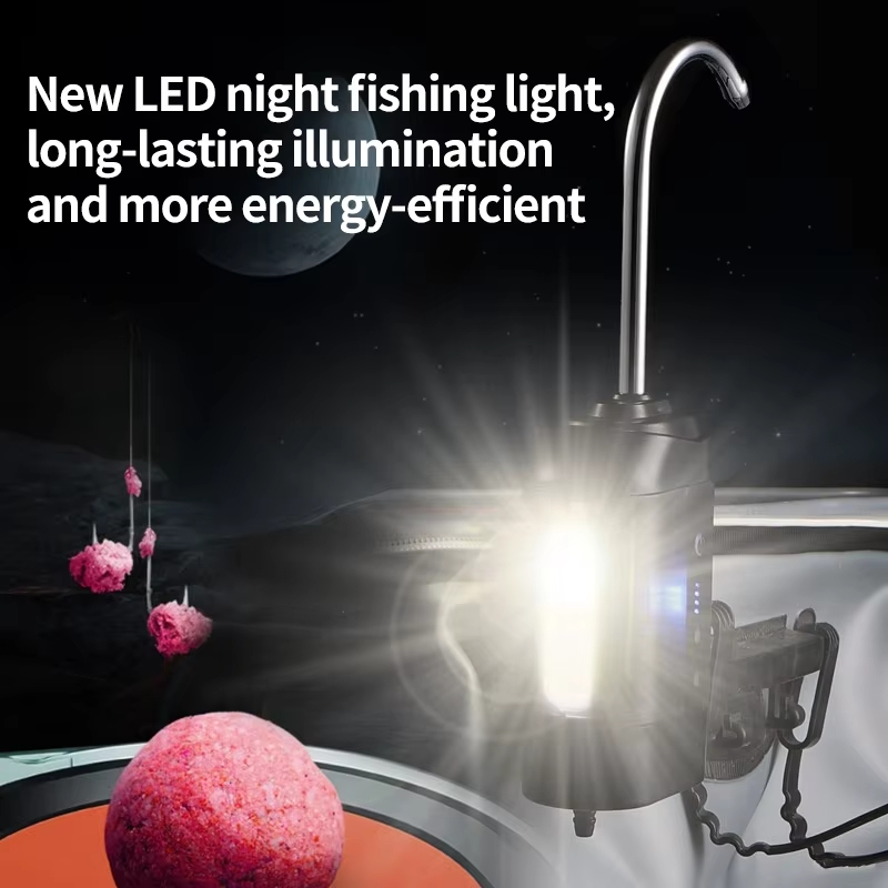 مضخة أكسجين محمولة للصيد في الهواء الطلق، تعمل بمنفذ USB، مزودة بمستشعر ذكي، ومضخة هواء وأكسجين للماء مع ضوء LED، وأدوات صيد.