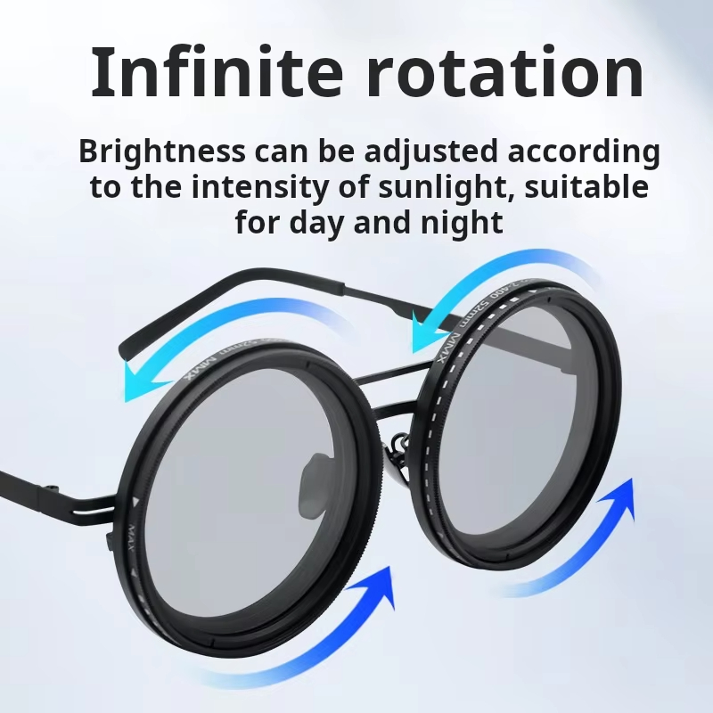 نظارات شمسية للحماية من الأشعة فوق البنفسجية مع 9 مستويات لتعتيم الشاشة، مزودة بحافظة